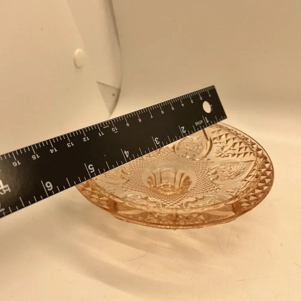 Pink Depression Glass Covered Candy Dish Trinket Bowl Lid